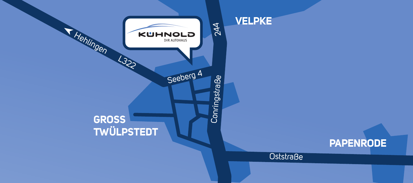Anfahrtsskizze zum Autohaus Kühnold